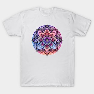 Serenity Mandala 3 - Pink, Purple and Blue T-Shirt